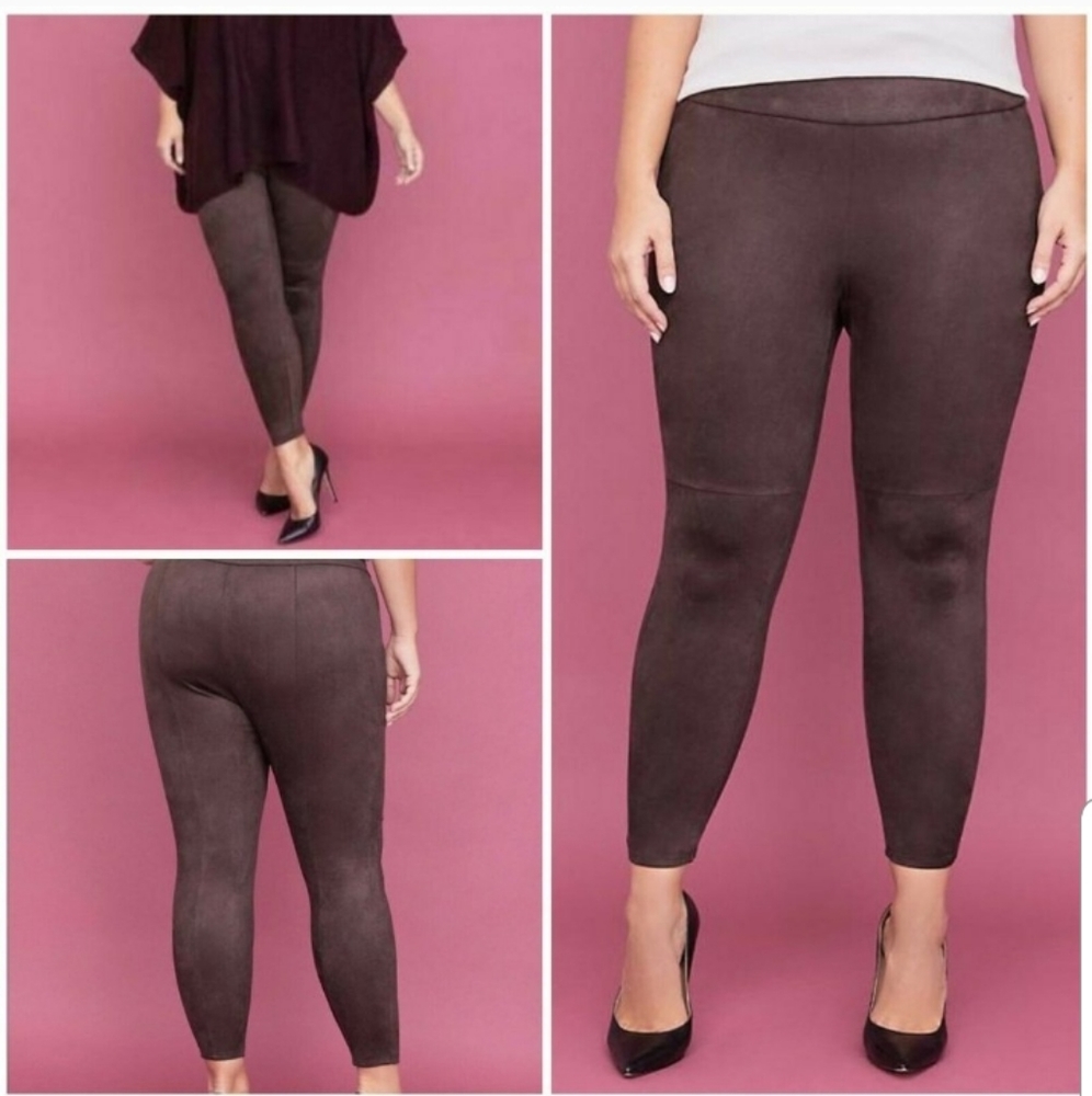 Lane Bryant Faux Vegan Suede Leggings Brown 18/20P
